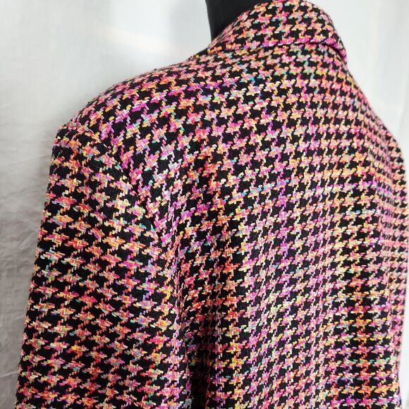 Patchington Size 16 Multi Color Houndstooth Suit Blazer 2 Button Jacket - Picture 9 of 12